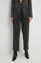 Answear Lab pantaloni femei, culoarea gri, lat, high waist BBYH-SPD00L_90X