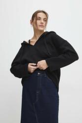 ANSWEAR bluza femei, culoarea negru, cu glugă, neted BPYH-BLD912_99X