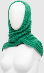 Answear Lab fular impletit femei, culoarea verde, neted BBYH-SAD00Y_77X