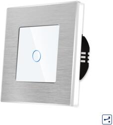 Luxion Intrerupator Simplu Cap Scara / Cruce cu Touch din Sticla si Rama de Aluminiu LUXION, Serie A