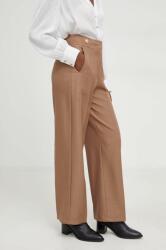 Answear Lab pantaloni femei, culoarea maro, lat, high waist BMYX-SPD04B_82X