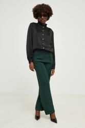 Answear Lab pantaloni femei, culoarea verde, drept, high waist BMYX-SPD04C_77X