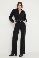 Answear Lab salopeta jeans culoarea negru, cu guler BBYH-SKD001_99X