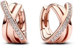 Pandora Signature Összefonódó pavé rosé karika-fülbevaló - 283150C01 (283150C01)