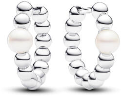 Pandora Timeless Kezelt édesvízi tenyésztett gyöngy és fémgyöngyök karika- ezüst fülbevaló - 293178C01 (293178C01)