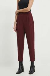 Answear Lab pantaloni femei, culoarea bordo, drept, high waist BBYH-SPD00N_83X (18475.TWK)