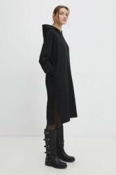 ANSWEAR bluza femei, culoarea negru, cu glugă, neted BPYH-BLD906_99X