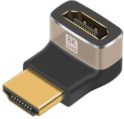 Basekit Adaptor HDMI Mama la HDMI Tata, Basekit, 8k@60Hz, 4k@120Hz, 270 Grade, Conectori Auriti, Argintiu (BK-KPHDMA-40)