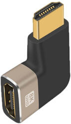 Basekit Adaptor HDMI Mama la HDMI Tata, Basekit, 8k@60Hz, 4k@120Hz, 90 Grade, Conectori Auriti, Argintiu (BK-KPHDMA-41)
