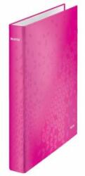 Leitz Iratgyűjtő 2 gyűrűs Leitz WOW laminált felület 4cm rózsaszín