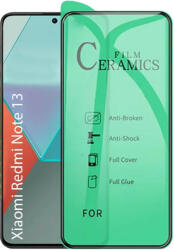 Xiaomi Redmi Note 13 4G / 5G / Poco X6 5G üvegfólia, képernyővédő fólia, kijelzővédő, flexibilis, kerámia, 9D, fekete kerettel