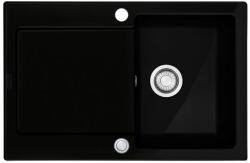 Franke MARIS 611-78 kerámia mosogató automata dugóemelő, szifonnal, fekete, beépíthető (124.0381.404)