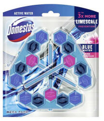 Domestos Power5+ Pink Magnolia Active Blue Water WC frissítő blokk, 3x53 g (A40029)