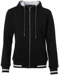 James & Nicholson (Daiber) Club női cipzáros kapucnis felső JN775 - Fekete / fehér | M (1-JN775-1767444)