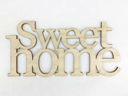 Natúr fa - "Sweet home" felirat koszorúra 11, 5x20cm (CCR5838)