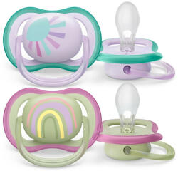 Philips SCF085/59 Játszócumi Ultra air mentás 0-6hó lányos (szivárvány), 2db (SCF085/59) - vital24