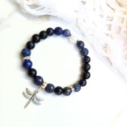  Szitakötő medálos ásványkarkötő - lazurit