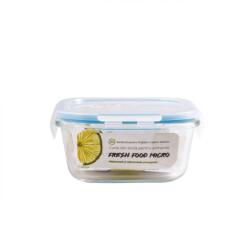 Casa Plastor Cutie pentru alimente, din sticla termorezistenta, capac din plastic cu supapa, 520 ml, Fresh Micro (PY-PS-V520)