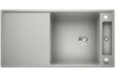 BLANCO Chiuveta compozit, gri perlat, cu tocator sticla si cu excentric, Blanco Axia III XL 6 S (523513) Chiuveta