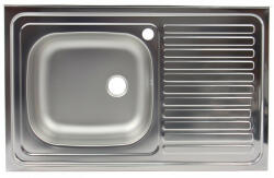 Lisa Chiuveta inox anticalcar Z-INOX ZLN-9195ST cu picurator - cuva stanga 50x80cm + racord flexibil (ZLN9195SF) Chiuveta