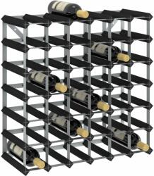 vidaXL Suport de vinuri, 42 sticle, negru, lemn masiv de pin (325915) Suport sticla vin