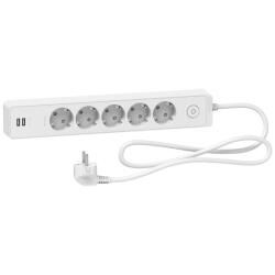 APC 5 Plug + 2 USB 1,5 m Switch (ST945U1W)