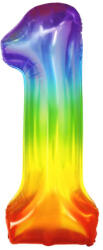 PartyPal Számos lufi 34" 86cm óriás Rainbow, szivárvány, szám, számjegy 1-es (LUFI384440)