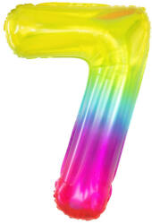 PartyPal Számos lufi 34" 86cm óriás Rainbow, szivárvány, fólia szám, számjegy 7-es (LUFI461097)