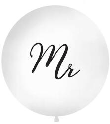 Partydeco 3 feet 91cm Fehér esküvői léggömb Mr felirattal (LUFI430917)