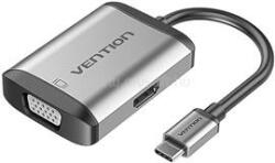 Vention USB-C -> HDMI/VGA/USB3.0/PD 0, 15m fém ötvözet konverter (szürke) (TFAHB) (TFAHB)