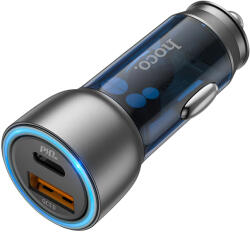 hoco. Incarcator Auto HOCO NZ8, 43W, 3A, 1 x USB-A - 1 x USB-C, Albastru