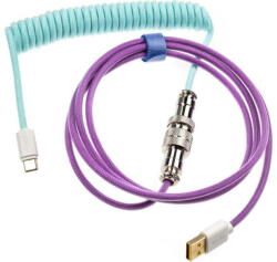 DUCKY Cablu Date/Incarcare DUCKY USB Type C USB Type A 1.8m Mov/Turcoaz (DKCC-FLCNC1)