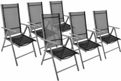 Garthen Set de 6x scaune pliante Garthen de grădină, negru (ZGC34450_SL06)