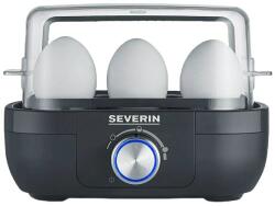 Severin Tojásfőző, Tojásfőző, kapacitás 3 tojás, 3 főzési program, világító be/ki forgókapcsoló, végjelző, BPA-mentes, mérőpohár mellékelve, kompakt kivitel, fekete (2.S3166)