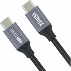 YENKEE YCU 323 BK USB-C apa - USB-C apa 3.1 Adat és töltőkábel - Fekete (1.5m) (YCU 323 BK)