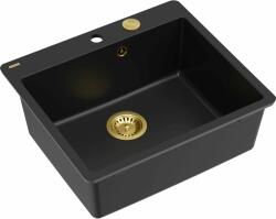 Quadron Morgan chiuveta graniteq 56.5x49.5 cm negru HB8304U7-FM_G1_P2O (HB8304U7FMG1P2O) Chiuveta