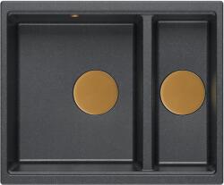 Quadron Logan chiuveta graniteq 55x46 cm negru-gri/grafit/onix HCQL5646U8-C1_U (HCQL5646U8C1U) Chiuveta