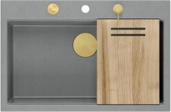 Quadron Marc chiuveta graniteq 76x50 cm gri/grafit/onix HQM7650U5_PVDG1 (HQM7650U5PVDG1) Chiuveta