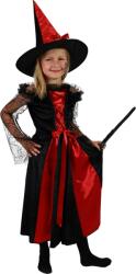 Rappa Costum copii vrăjitoare negru și roșu cu pălărie (S) e-packaging (RP230675) Costum bal mascat copii