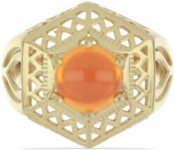 Arannyal Bevont Ezüst Gyűrű Lega Dembi Narancs Opállal, Méret: 57-56 (Y47775/57)