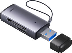 Baseus Lite Series adapter SD / TF USB kártyaolvasó szürke (WKQX060013)