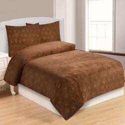 4-Home Lenjerie de pat micro-pluș Frunze maro, 140 x 200 cm, 70 x 90 cm Lenjerie de pat