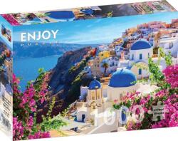 Enjoy 1000 db-os puzzle - Santorini View with Flowers, Greece (1083) (1083)