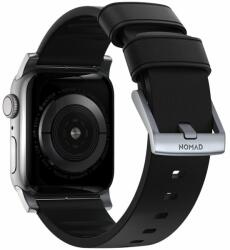NOMAD Curea din piele rezistenta la apa NOMAD Active Pro compatibila cu Apple Watch 4/5/6/7/8/SE/Ultra 42/44/45/49mm Black/Silver (NM1A41SNW0)