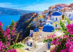 Enjoy 1083 - Santorini View with Flowers, Greece - 1000 db-os puzzle (1083)