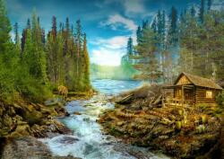 Enjoy 1605 - A Log Cabin by the Rapids - 1000 db-os puzzle (1605)
