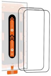 Mobile Origin Set 2 folii sticla cu sistem de montare Mobile Origin Orange Screen Guard compatibil cu iPhone 15 Black (SGA-F-i15-2pk)