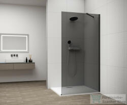 SAPHO ESCA BLACK MATT Walk-in zuhanyfal, falra szerelhető, füst üveg, 1400mm (ES1214-02) (ES1214-02) - furdoszoba-szaniter