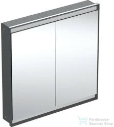 Geberit ONE 90x90 cm-es 2 ajtós falsík alatti tükrös szekrény ComfortLight világítással, matt fekete/porszórt alumínium 505.803. 00.7 (505803007)