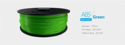 3D FILAMENT 1, 75mm ABS Zöld (1kg-os tekercs) (3DFILAMABS175G) - nyomtassingyen